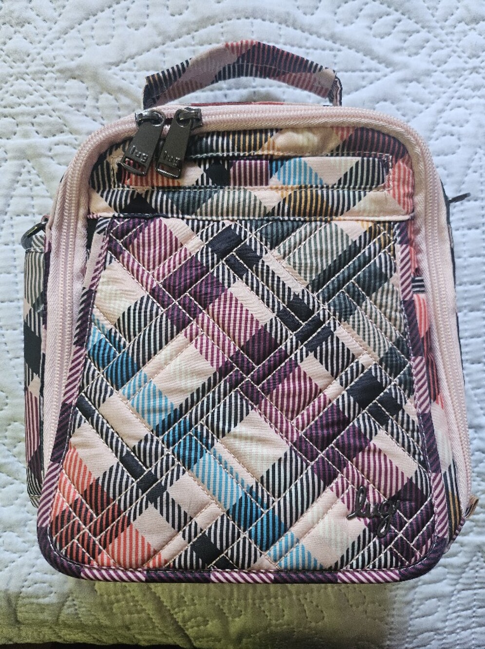 Lug Flapper SE Crossbody In Pink Plaid EUC